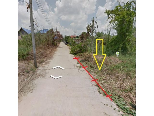 ที่ดินเปล่า 45 ตรว ติดถนนปูน บางบัวทอง นนทบุรี ใกล้ถนนการประปา ใกล้หมู่บ้าน