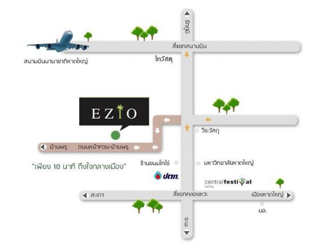 ขายทาวน์โฮม โครงการ Ezio ถนนหน้าควน-บ้านพรุ 3 นอน 2 น้ำ