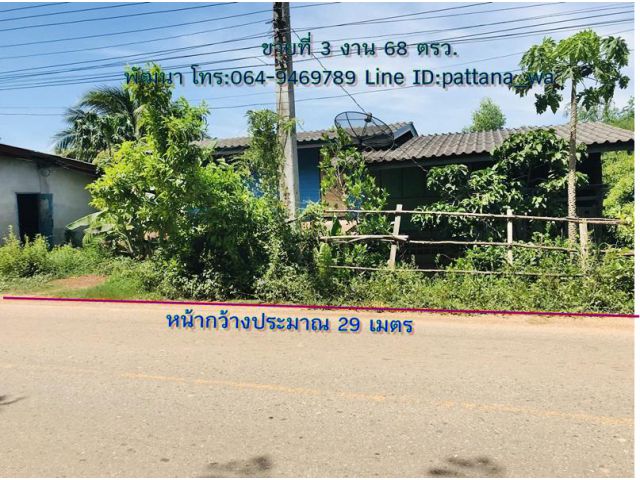 ขายที่ดินพร้อมบ้านใกล้ตลาด ท่าประชุม ที่สวยๆติดถนนลาดยาง อีกด้านติดถนนคอนกรีต เนื้่อที่ 3 งาน 68 ตรว.
