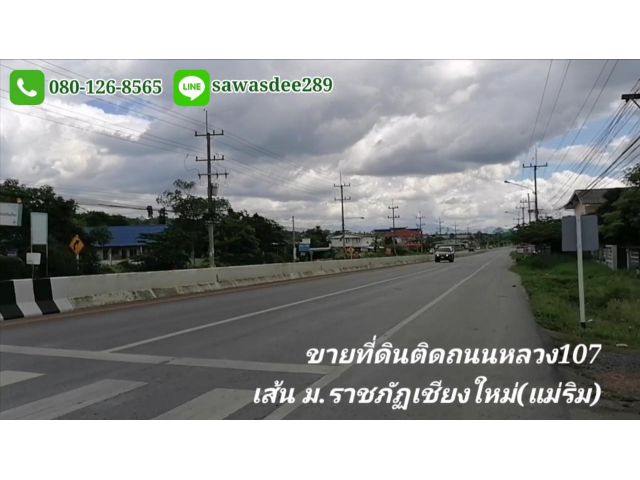 ขายที่ดินแม่ริม ติดถนนหลวง107เชียงใหม่แม่ริม