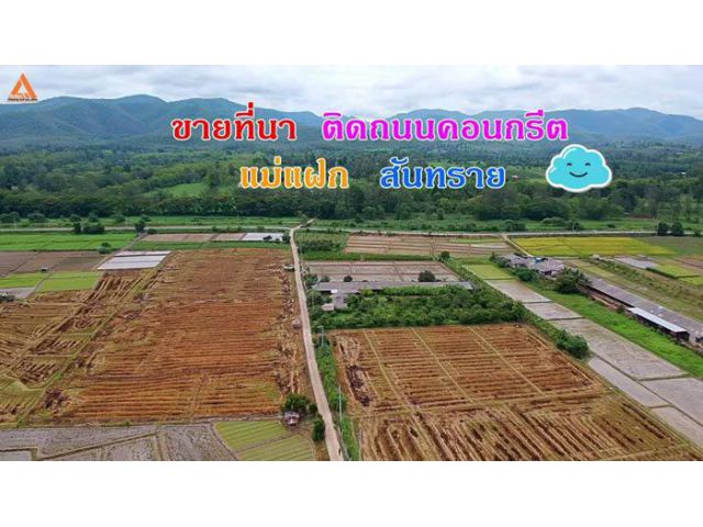 ขายที่ดิน ตำบลแม่แฝก อำเภอสันทราย จังหวัดเชียงใหม่ ติดถนนคอนกรีต