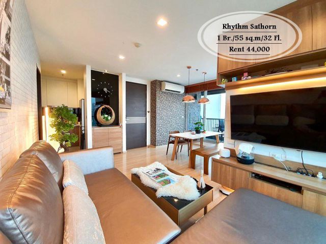 เช่า- Rhythm Sathorn /1นอน /55 ตร.ม/ชั้น 32 ใกล้ BTS สะพานตากสิน เช่า 44,000 บ.