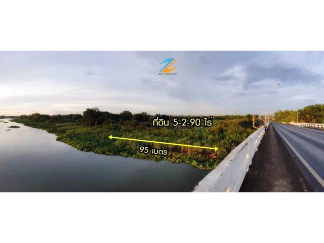 ขายที่ดิน 5-2-90 ไร่ ถมแล้ว ติดริมแม่น้ำนครชัยศรี อ.นครชัยศรี จ.นครปฐม
