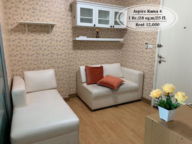 เช่า- Aspire พระราม4 / 1 นอน / 28 ตรม. /ชั้น 25 / เช่า 12,000 บ.