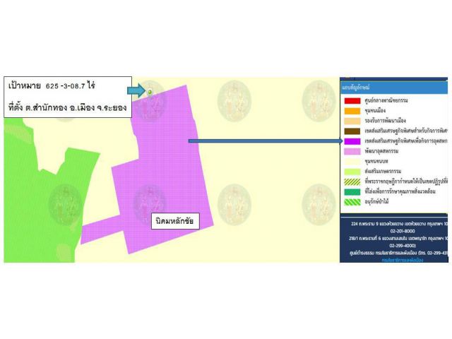 ที่ดินสร้างโรงงานในนิคมหลักชัย พื้นที่สีม่วง แปลงใหญ่625-3-08.7ไร่