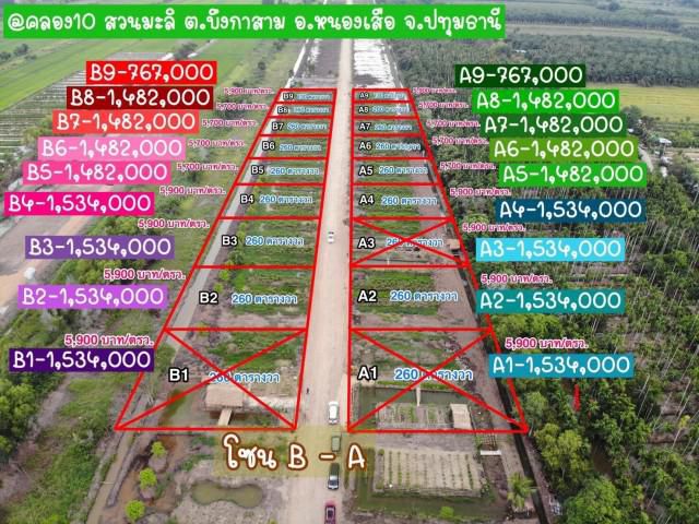 ZSL210715 ที่ดินผ่อนได้ สวนมะลิ คลอง10 หนองเสือ ปทุม เปิดโครงการใหม่ 25ก.ค 63 นี้