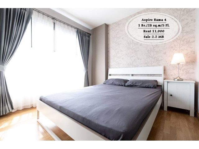 เช่า&ขาย- Aspire พระราม4 / 1 นอน / 28 ตรม. /ชั้น 5 / เช่า 11,000 /ขาย 2.2 ล้าน