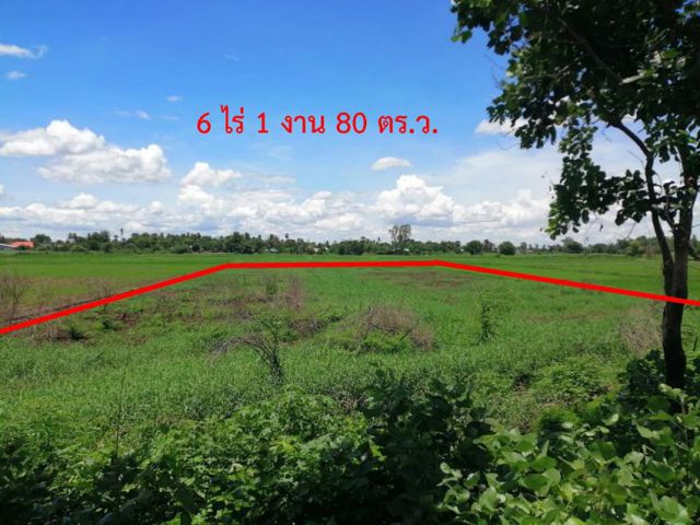 ขายที่ดินติดถนน 4 เลนสายเอเชีย 6 ไร่ 1 งาน 80 ตร.ว.