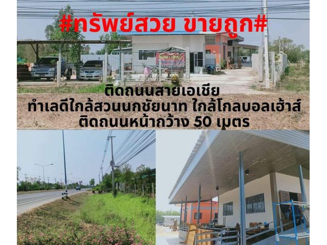 #ที่สวยขายถูก#ขายบ้านพร้อมที่ดินติดถนนสายเอเชีย 6-3-23 ไร่ ต.เสือโฮก อ.เมือง จ.ชัยนาท ใกล้สวนนกชัยนาท,โกลบอลเฮ้าส์