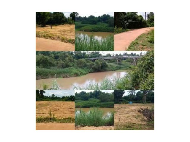 ขายที่ดินสวยติดแม่น้ำบางปะกงด้านหน้าติดถนนคอนกรีตพื้นที่ไม่ต้องถม