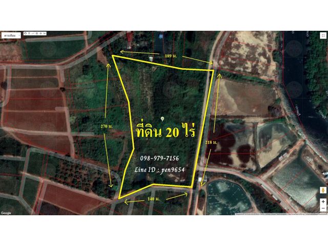 PH903 ขายที่ดินปราณบุรี 20 ไร่  ขายยกแปลง พื้นที่สีเขียวเข้ม ติดถนนสาธารณะ