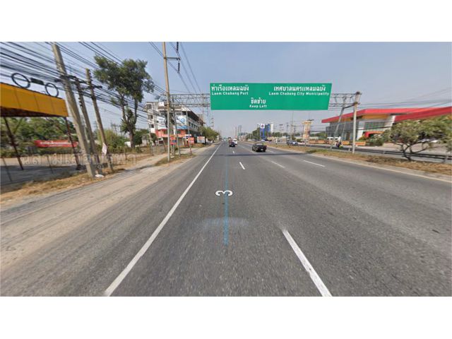 ขายที่ดินแหลมฉบังติดถนนสุขุมวิทยาว 62 ม. เนื้อที่ 4 ไร่ สีม่วง ที่ดินทำเลสวย