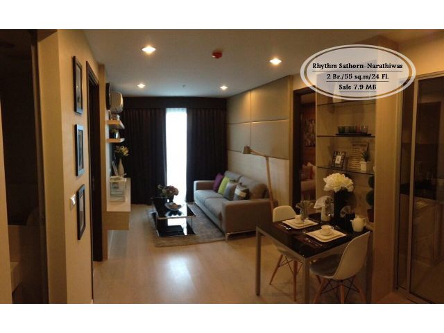 ขาย- Rhythm Sathorn-Narathiwas/ 2 นอน/55 ตร.ม/ชั้น 24 ใกล้ BTS ช่องนนทรี ขาย 7.9 ล้าน
