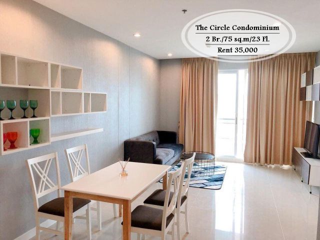 เช่า-The Circle Condominium / 2 นอน/ 75 ตร.ม./ ชั้น 23  ใกล้ MRT เพชรบุรี& BTS นานา เช่า 35,000
