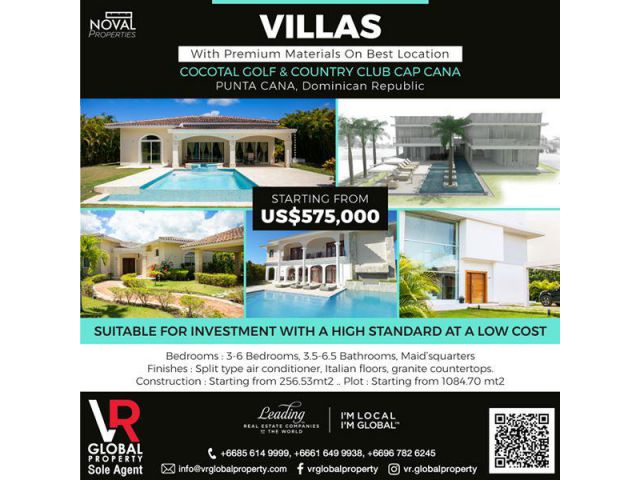 Villas on Best Locations in the Caribbean Punta Cana - Dominican Republic Starting from US$535,000