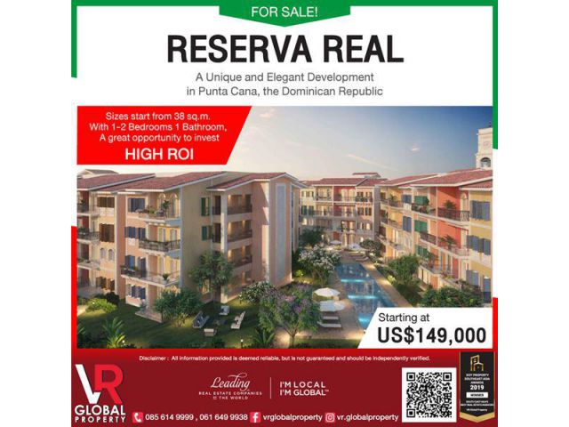 ขายคอนโดหรู Reserval Real ใจกลาง Punta Cana สาธารณรัฐโดมินิกัน เริ่มต้นเพียง US$ 149,000