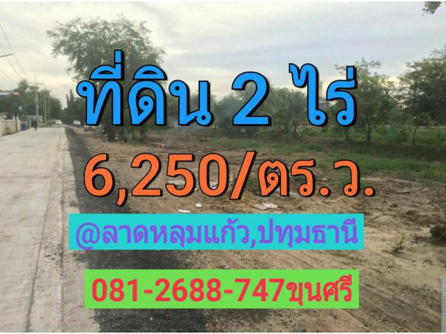 ขายที่ดินลาดหลุมแก้ว 2 ไร่ ซอยหวังเต๊ะ หมู่ 6  ตำบล หน้าไม้ อำเภอ ลาดหลุมแก้ว,ปทุมธานี☆☆☆☆☆