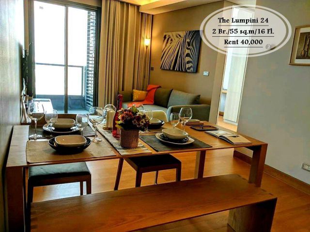 เช่า- The Lumpini 24 / 2นอน /55 ตรม./ชั้น 16 ใกล้ BTS พร้อมพงษ์ เช่า 40,000