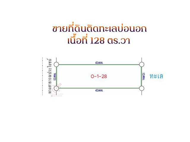 ขายที่ดินติดทะเลบ่อนอก 128 ตร.วา ติดทรายแก้วซีฟู๊ด