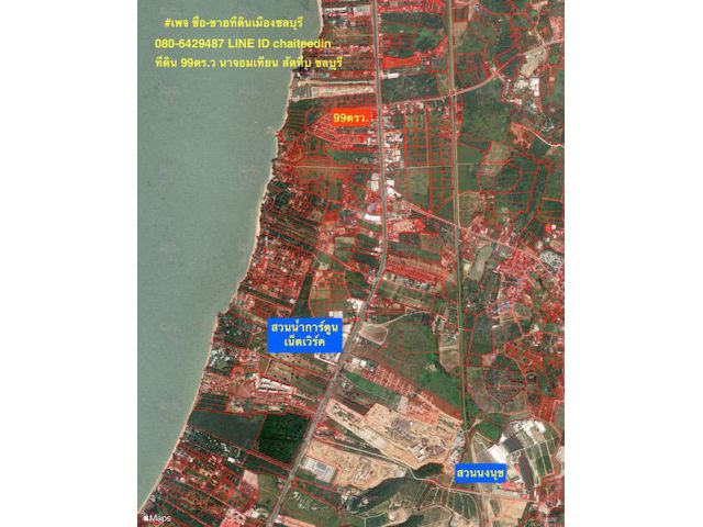 @@@ขายที่ดินนาจอมเทียน เนื้อที่ 99ตร.วใกล้ทะเล ใกล้ถนนสุขุมวิท@@