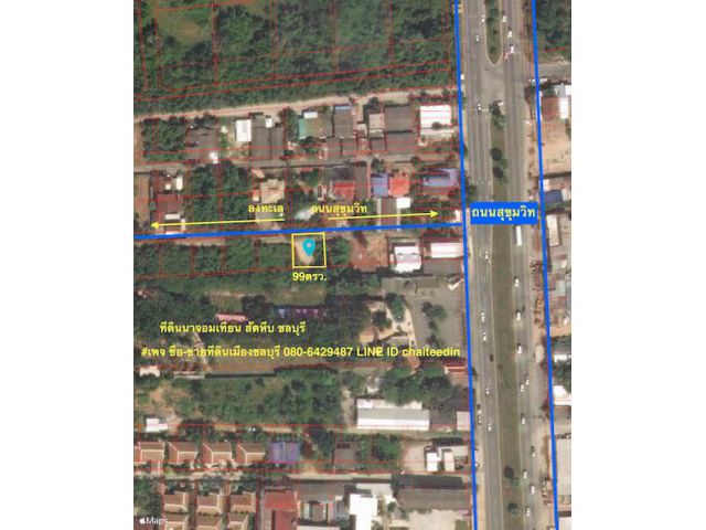 @@@ขายที่ดินสัตหีบ นาจอมเทียน เนื้อที่ 99ตร.ว ใกล้ทะเล @@@