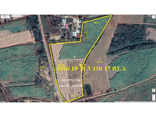 PH996 ขายที่ดิน 19 ไร่ 3 งาน 17 ตารางวา ใกล้โรงเรียน ใกล้วัด พื้นที่สีเขียว