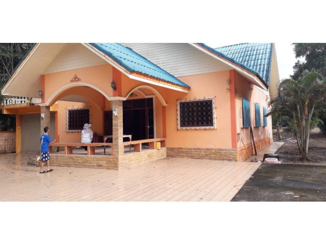 ที่ดินพร้อมบ้าน พื้นที่ทำสวนมีบ่อน้ำ ติดถนนลาดยาง