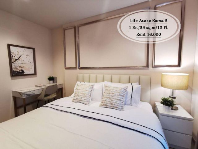 เช่า- Life Asoke Rama 9/1 ห้องนอน/ ชั้น 18/ 33 ตร.ม/ ใกล้ MRT พระราม 9 /เช่า 16,000