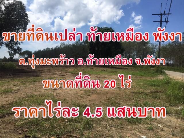 ด่วน!! ขายที่ดิน ท้ายเหมือง 20 ไร่ พังงา