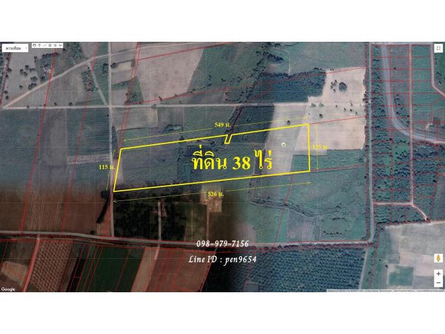 P21 ขายที่ดิน 38 ไร่ ติดอ่างเก็บน้ำรัชโรธร ผังสีเหลืองอ่อน