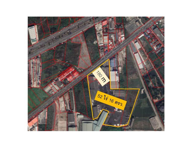 ขายที่ดิน 52 ไร่ พร้อมโกดัง 6300 ตรม. ติดถนนเอกชัย ใกล้พระราม 2 สมุทรสาคร ถมแล้ว ทำเลดีสุด ๆ