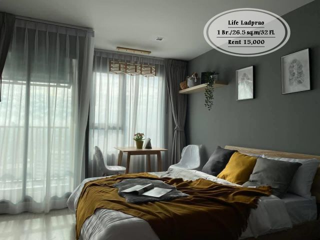เช่า-Life ลาดพร้าว /Studio/ 26.5 ตรม. /ชั้น 32 /ตรงข้ามเซ็ลทรัล ลาดพร้าว / เช่า 15,000 บ.