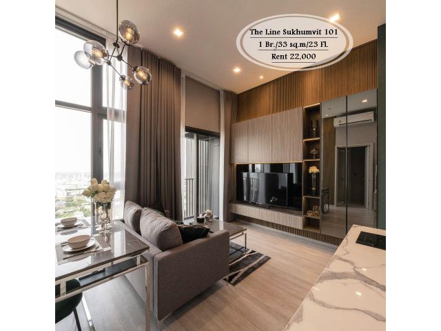 เช่า- The Line Sukhumvit 101/ 1 นอน/33 ตรม./ชั้น 23 /ใกล้ BTS ปุณณวิถี เช่า 22,000 บ.