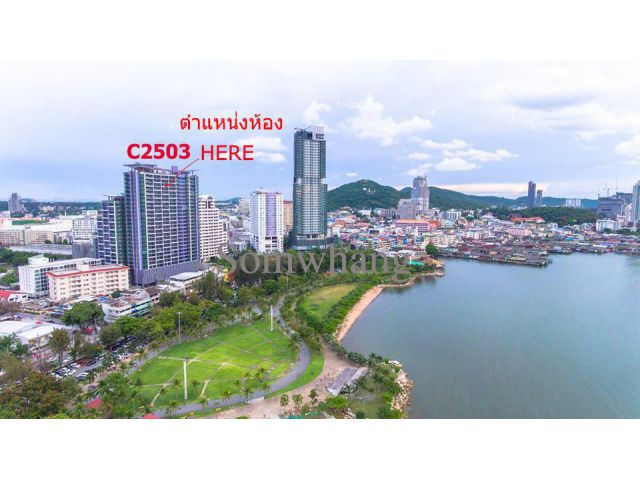 ให้เช่าคอนโดใหม่ ลัดดา พลัส คอนโด วิวทะเลสวยมาก 34ตรม.ชั้น25 ห้อง C2503 อ.ศรีราชา จ.ชลบุรี ตรงข้ามสวนสาธารณะเกาะลอย