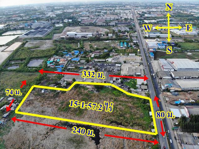 s231 ขายที่ดินติดถนนเศรษฐกิจ ขนาด 15 ไร่ ขายที่ดินสมุทรสาคร (สีชมพู)