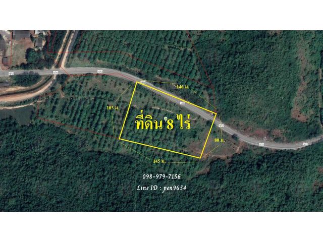 P57 ขายที่ดิน เนื้อที่ 8ไร่ ราคารวม 3.5 ล้านบาท อ่านวน้อย ประจวบคีรีขันธ์ ติดถนนสายหลัก ผังสีชมพู