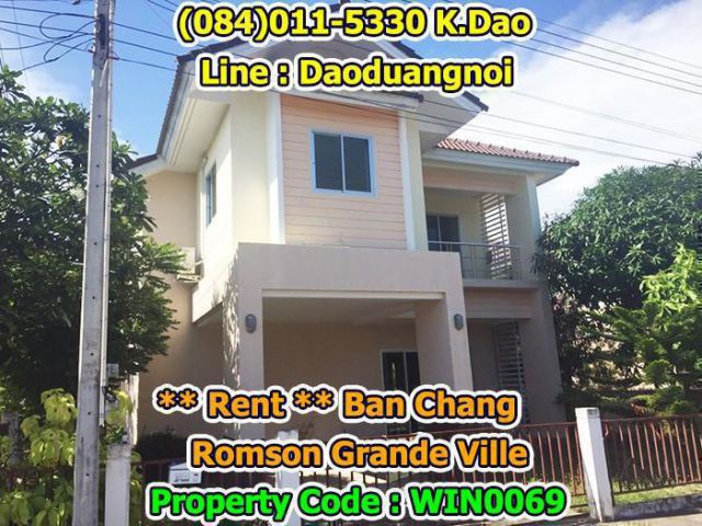 For Rent 2-Storey-House Phayun Green Ville, Ban Chang Fully Furnished such as TV, Sofa Set
