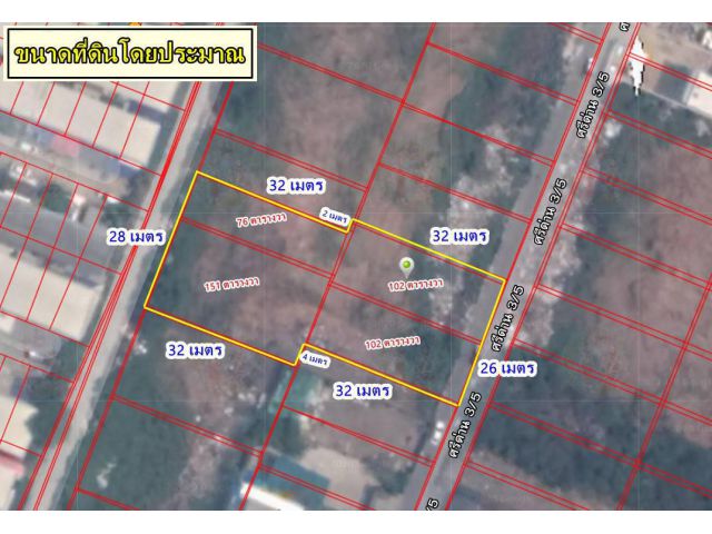ที่ดินถมแล้ว ติดถนนศรีด่าน 3/5 ถ.แบริ่ง สุขุมวิท 107 สำโรงเหนือ