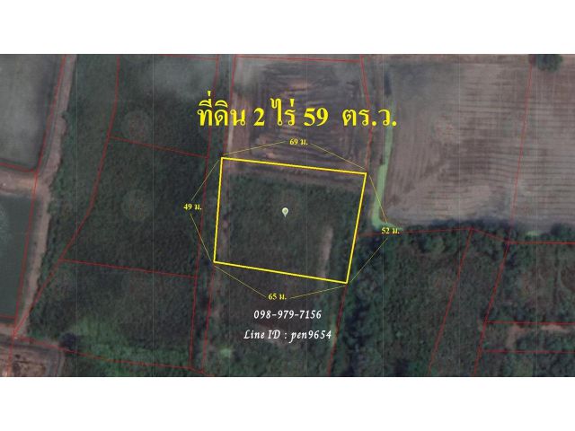 P85 ขายที่ดิน 2 ไร่ 59  ตารางวา ลำลูกบัว อำเภอดอนตูม ใกล้สวนไทรซ้อยุ้ย ผังสีชมพู
