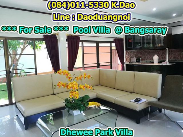 For Sale Pool Villa in Bangsaray Dhewee Park Villa 121 Sqr.wah 3 Bedrooms 2 Bathrooms