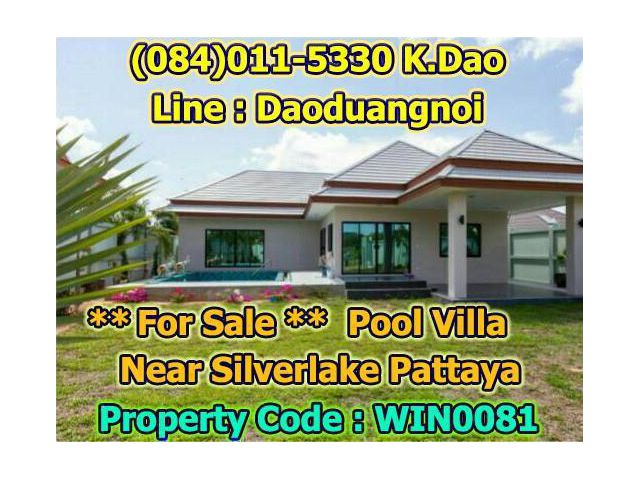 Pool Villa for Sale Khao Cheejan, Chonburi Near Silver Lake Pattaya 168 Sqr.wah  Sales Price 8 MB