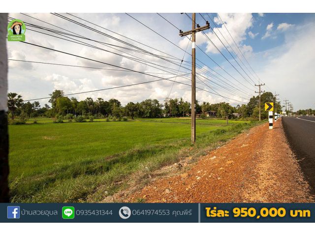 ที่ดินติดถนนพิบูล-ช่องเม็ก 22--2-79 ไร่ ไร่ละ 950,000 บาท