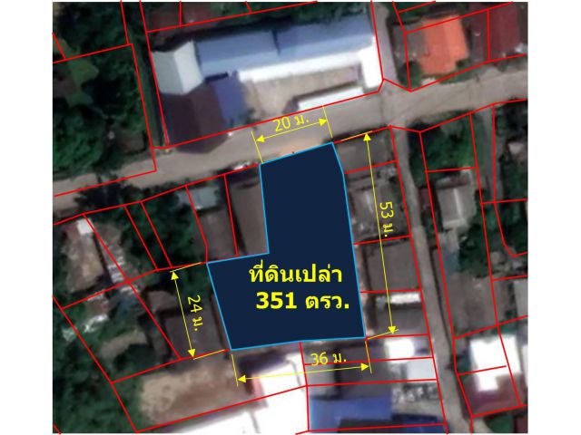 ขายที่ดินเปล่า 351 ตรว. (ใกล้สี่แยกกองทราย ต.หนองผึ้ง  อ.สารภี)