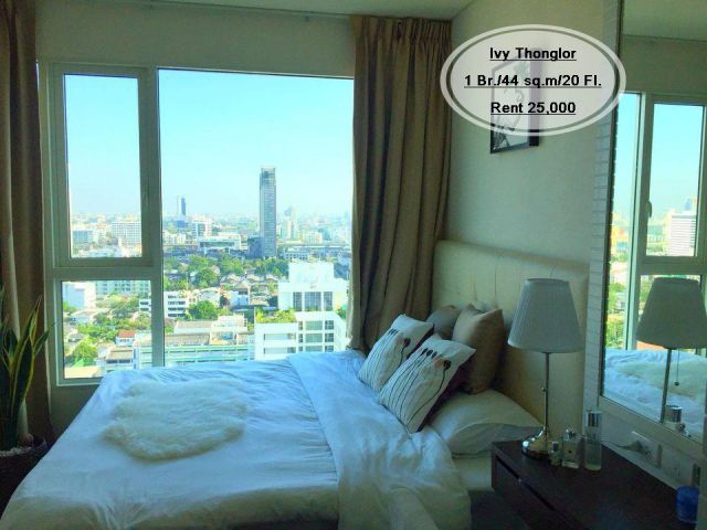 เช่า- Ivy Thonglor /1 ห้องนอน / 44 ตร.ม. /ชั้น 20 ใกล้ BTS ทองหล่อ เช่า 25,000