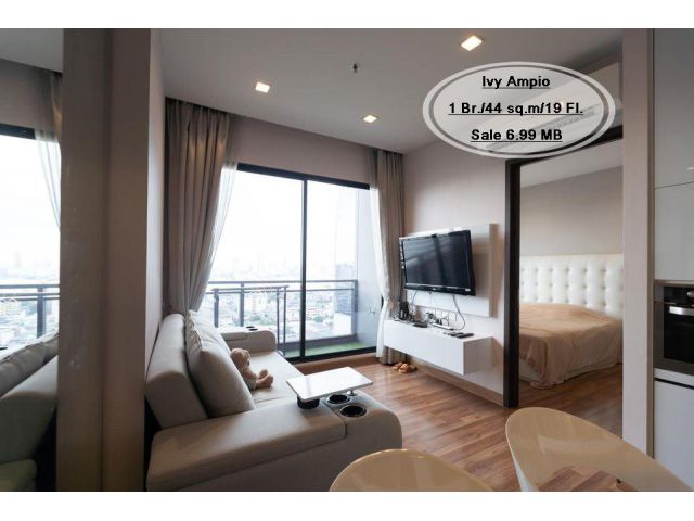 ขาย- Ivy Ampio /1 ห้องนอน/ 44 ตร.ม. /ชั้น 19 ใกล้ MRT ศูนย์วัฒนธรรม ขาย 6.99 ล้าน