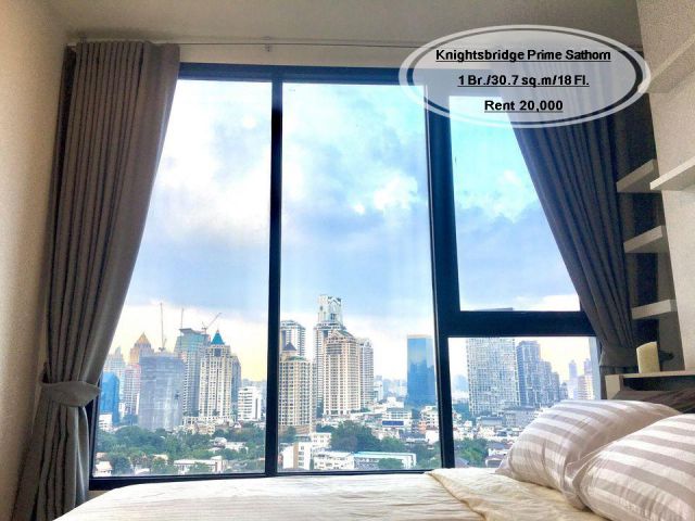 เช่า- Knightsbridge Prime สาทร/1 ห้องนอน/ 30.7 ตร.ม. /ชั้น 18 ใกล้ BTS ช่องนนทรี เช่า 20,000