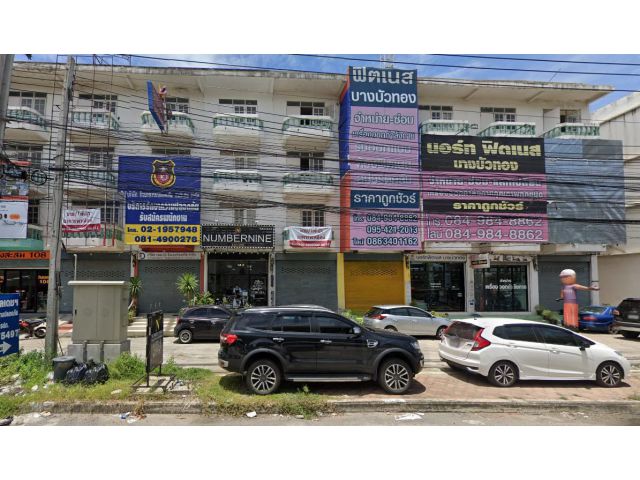 อาคารพาณิชย์ให้เช่า ตึก 9 คูหา ริมถนนกาญจนาภิเษก (บางใหญ่)