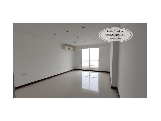 ขาย- Supalai Prima Riva /Studio/ 43 ตร.ม. /ชั้น 35 วิวแม่น้ำ ใกล้ BTS ช่องนนทรี ขาย 4.33 ล.