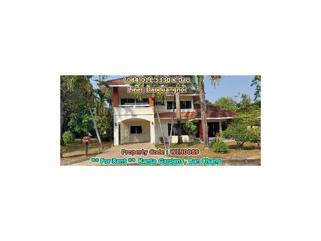 Detached House for Rent Kanta Gardens, Ban Chang Natural Garden Village Housing Area 258 Sqr.m.