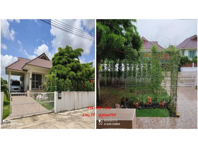 P116 ขายบ้านในหมู่บ้านบารมี อำเภอองครักษ์ พร้อมเฟอร์ พร้อมเข้าอยู่